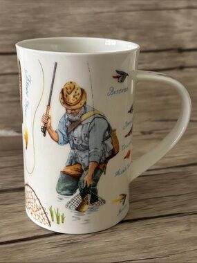 DUNOON Richard Partis Fly Fishing Country Sports Fine Bone China Coffee Tea Mug